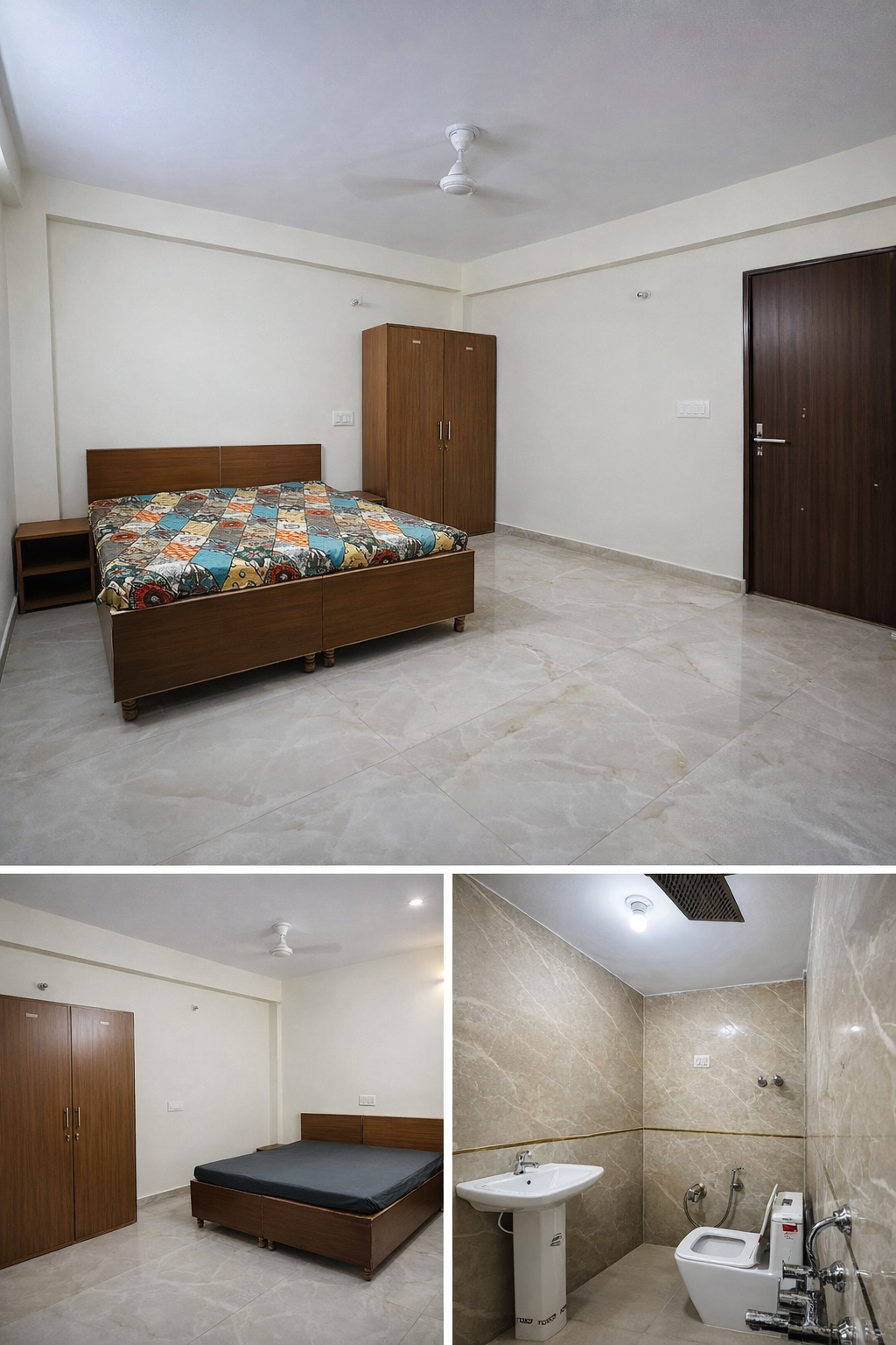 Combined room image sheet for House No. 116 Sector 106 furnished 1RK